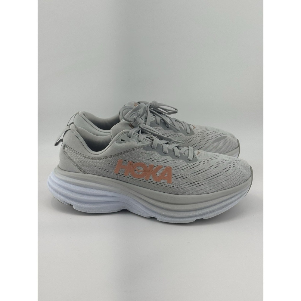 Hoka Bondi 8 Grey And Orange 1127954HMLR Women's 9.5 D WIDE